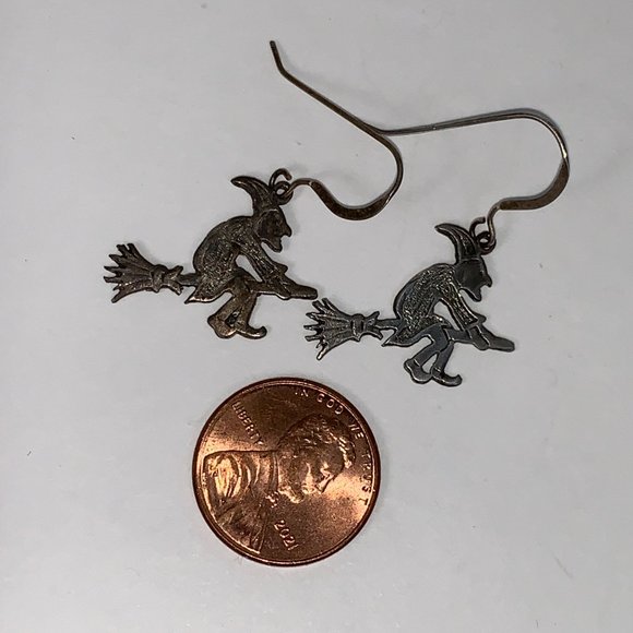 Sterling Silver Witch Earrings - Picture 7 of 15
